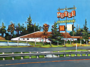 Urban Landscape Motel Francoeur Oil Painting