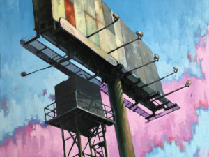 Urban Landscape Oil Painting of Billboard Toronto